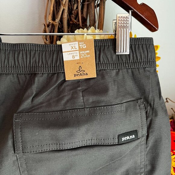 prAna Men's Double Peak E-Waist Everyday Hiking Short  XL/ 8"L in Charcoal Gray - Picture 4 of 9